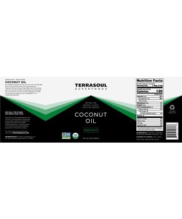 Terrasoul Superfoods Organic Coconut Oil - 2lbs Glass Jar | No Flavor or Scent - Buy Online on SooperMarket.com