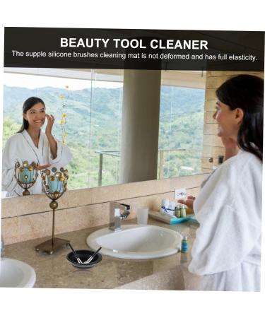 HAPINARY of makeup brush Makeup Brush Cleaning Pad cosmetic brush mat makeup brush cleaning bowl brush washing mat make up kit Brush Cleaning Tool not hurt Makeup Tools Silica gel - Buy Online on SooperMarket.com