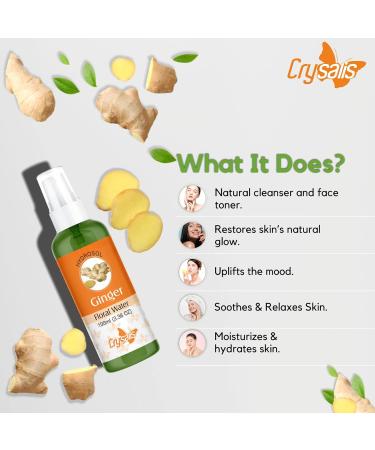 Crysalis Ginger Floral Water - 100ml | Pure Zingiber Officinale for Skin & Hair | International Shipping Available - Buy Online on SooperMarket.com