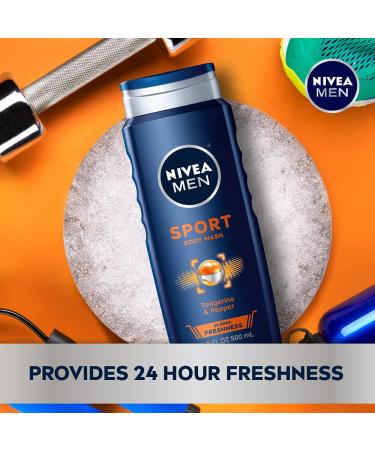 NIVEA MEN Sport Body Wash 16.9 Fl Oz - Pack of 3 | Energizing Shower Gel Bundle - Buy Online on SooperMarket.com