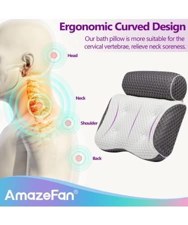 AmazeFan Bath Pillow with 5D Air Mesh Technology - Support for Head, Back, Shoulder, and Neck - Fits All Bathtubs, Hot Tubs, and Home Spas - Buy Online on SooperMarket.com