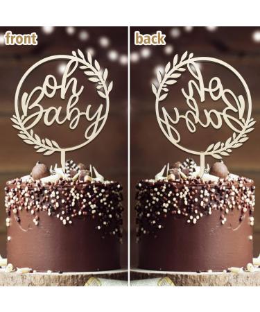 Shop Oh Baby Cake Topper - Wooden Decor for Baby Showers & Gender Reveal Parties | Perfect for Diaper Cakes - Buy Online on SooperMarket.com