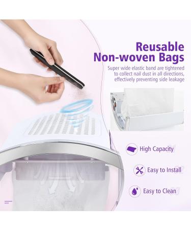 Saviland 80W Nail Dust Collector - Powerful Salon Dust Extractor with 2 Fans, 2 Bags, One Button Control for Acrylic, Dip Powder, Gel Polish - Purple - Buy Online on SooperMarket.com