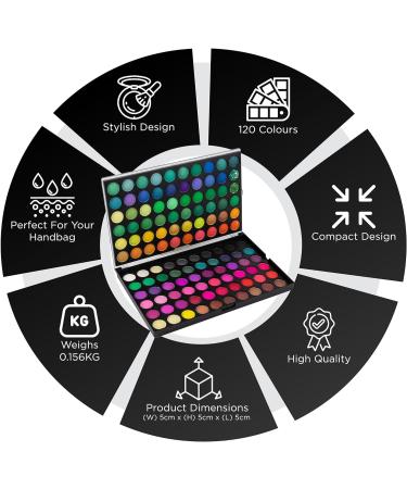 LaRoc 120 Color Eyeshadow Palette Set | Neutral, Bold, & Bright Shades | High Impact & Professional Makeup Palette - Buy Online on SooperMarket.com