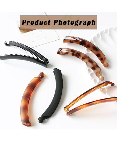 3 Pcs Banana Hair Clip Set for Women - Wave Hair Accessory in Black, Brown, Cream Amber - Buy Online on SooperMarket.com