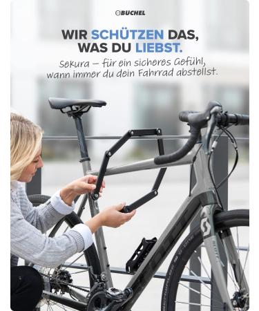 B chel Sekura Folding Lock for Bicycle & Motorcycle - 85cm Black Security Lock | 6053853 - Buy Online on SooperMarket.com