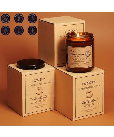 Pumpkin Spice Latte Aromatherapy Candles - Perfect Women's Gift Set for Stress Relief Meditation & Relaxation | 9oz Amber Jar Candles - Buy Online on SooperMarket.com