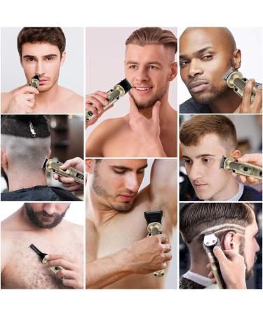Hatteker 8-in-1 Beard & Mustache Trimmer for Men | Waterproof Adjustable Speed Hair Clipper & T-Blade Electric Razor | Cordless Grooming Kit - Perfect Gift (Bronze - Buy Online on SooperMarket.com