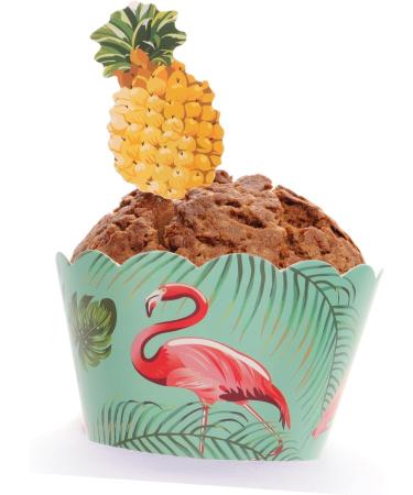 Alipis 24pcs Hawaii Cupcake Wrappers Hawaii Cupcake Toppers Hawaiian Cake Picks Birthday Cupcake Toppers Hawaiian Decor Hawaii Cake Pick Tropical Wedding Decor Leaves Paper Tray - Buy Online on SooperMarket.com