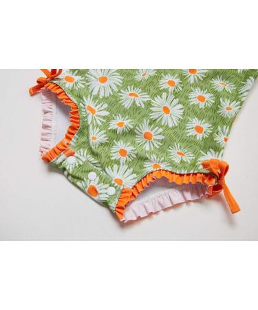 BONVERANO Baby Girls Swimsuit | Long-Sleeve Zipper One Piece Swimwear | UPF 50+ Sun Protection | 6-9 Months Daisy - Buy Online on SooperMarket.com