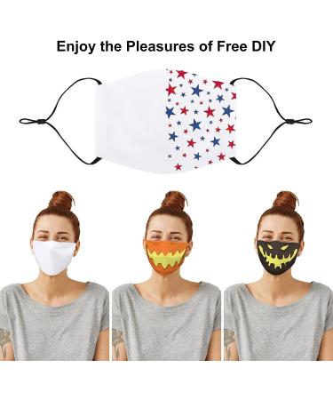 Cooraby 12 Pieces Sublimation Blank Face Covering with Ear Strap - DIY White Reusable Cloth Face Protections for Adults and Kids - Buy Online on SooperMarket.com