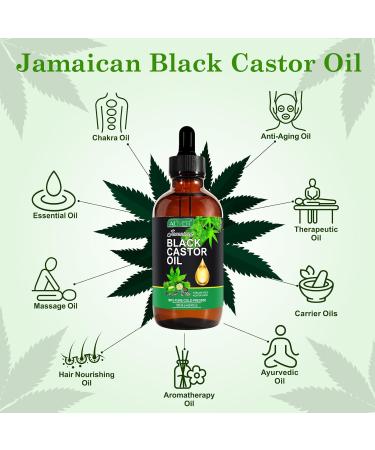 Jamaican Black Castor Oil 120ML Massage Oil for Aromatherapy 100% Pure Natural Cold Pressed Organic Castor Oil Stimulate Growth for Hair Eyelashes Eyebrows Skin Moisturizer & Hair Oil and Body Oil - Buy Online on SooperMarket.com