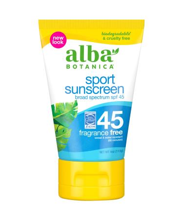 Alba Botanica Sport Sunscreen SPF 45 4 oz (113 g)