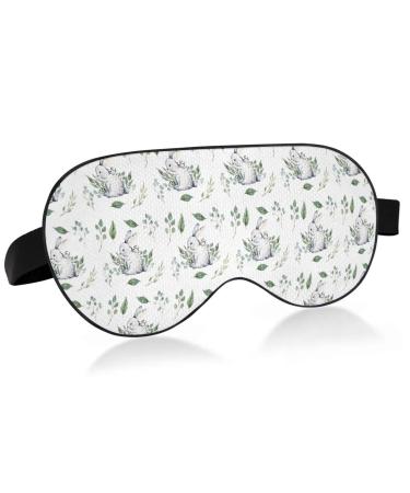 Haskirky Light Blocking Eye Mask Breathable and Adjustable Adult Men and Women Travel on Business Trips Yoga Meditation Light Smooth Comfortable Eye Mask Office Deep Sleep Goodies Grey Rabbit Green