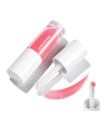 UNDONE BEAUTY Poppa Gloss Moisturizing Tinted Lip Gloss-Balm Hybrid with Long Wear Lieghtweight Formula - Cloudberry Seed Oil Extract for Lip Nourishment & Conditioning - Watercolor Rose