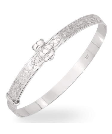 Sterling Silver Baby Bangle Christening Birthday Baby Shower Expander Bracelet Gift