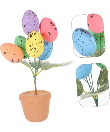 Alipis Easter Eggs Emblems Easter Centerpiece Decoration Egg Bonsai Ornaments Potted Plant Household Picture 2 19.00X7.00X7.00CM - Buy Online on SooperMarket.com