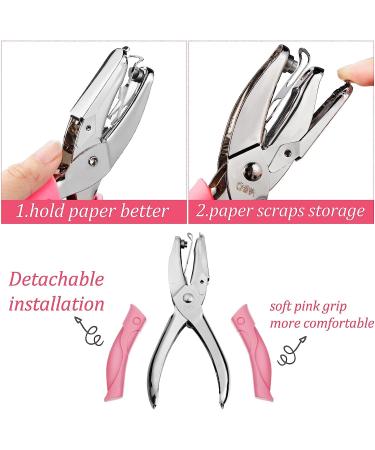 3 Pieces Handheld Hole Paper Punch Metal Single Hole Paper Punch Punchers with Soft Grip and 0.25 Inch Circle 0.2 Inch Star 0.22 Inch Heart Holes for DIY Craft Tags Clothing Ticket Scrapbook Tool - Buy Online on SooperMarket.com
