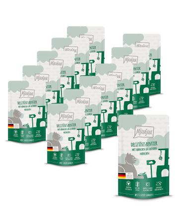 Mjamjam - Premium wet food for cats - squeezing - delicious reindeer with chicken with chicken on delicious carrot 12 x 125 g) grain free with extra meat reindeer + chicken 125 g (12 pack)