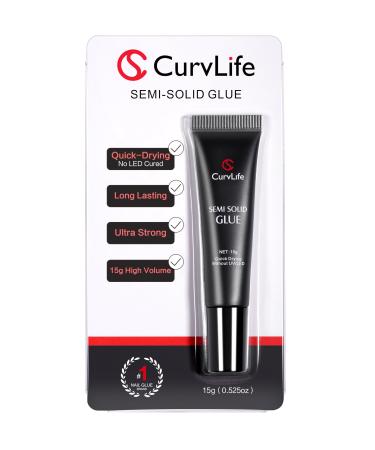 New Super Strong on Nail Glue 15g for Press On Nails Tips Quick Drying Semi Solid Nail Glue No Uv Light Needed Long Lasting Fake Acrylic Nails Kit Glue Gel 15g-glue 1