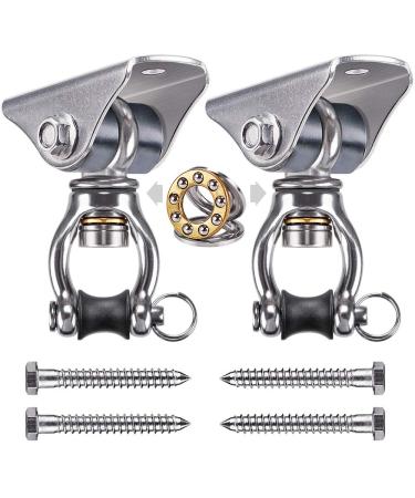 SELEWARE Silent Swing Hanger Heavy Duty Swing Hook Swivel Bearing Swing Mount Hardware for Porch Swing Hammock Chair Heavy Bag Yoga Silk Suspension Straps Olympic Rings 2 Pack 2 Pack hangers