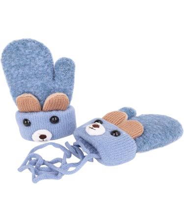 AIDIER Baby Winter Mittens | Knitted Gloves with Fleece Lining | Blue | 0-3 Years - Buy Online on SooperMarket.com