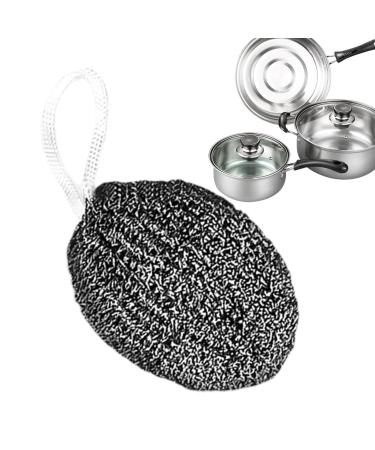 Stainless Steel Sponges Scrubbers | Hangable Kitchen Cleaning Metal Dish Scrubber Cleaning Brush For Pots Non-Stick Pot Steel Wire Ball Heavy Duty Dish Scrubber Stainless Steel