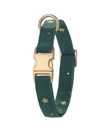 Yudote soft dog collar natural cotton mixed fabric wrapped not lovely for medium dogs with sensitive skin British racing green m (1 -pack) British racing green