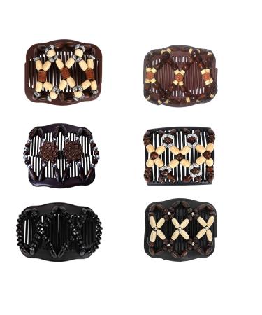 African hairpise hair ridge magic hair comb hair comb elastic pearls hair clipping stretch magic beads double hair clip magical hair clamp pearls hair feasts (6pcs)
