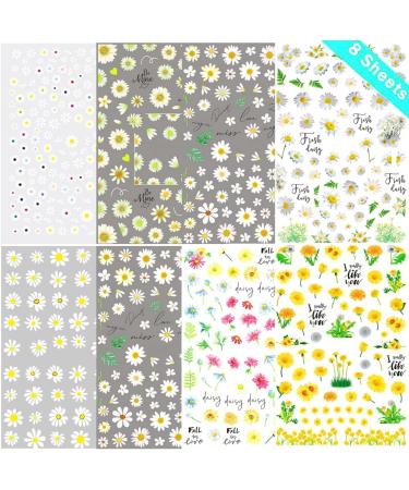 3D Small Daisy Nail Art Stickers - Spring/Summer Floral Design for DIY Acrylic Nails - Buy Online on SooperMarket.com