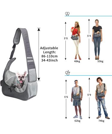 Adjustable Dog Sling Carrier for Small Dogs/Cats 5-10lbs - Hands-Free Puppy Front Pouch with Soothing Bottom Support - Soft Padded Shoulder Bag for Travel & Outdoor Activities - Buy Online on SooperMarket.com