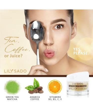 LILY SADO Tea+C Coffee & Matcha Caffeine Eye Cream 1 oz - Anti-Aging Vegan Repair Moisturizer for Under-Eye Wrinkles, Puffiness, Dark Circles & Bags - Buy Online on SooperMarket.com