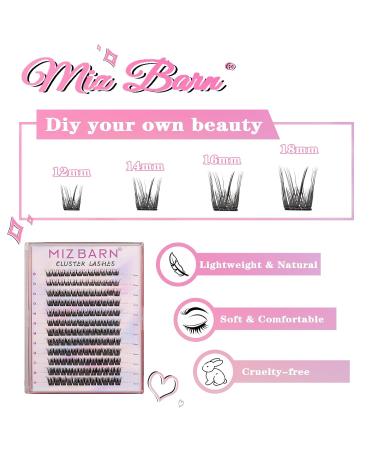 MIZ BARN Lash Clusters - 144pcs D Curl Eyelash Extensions (12-18mm) | Fluffy False Lashes for DIY at Home - Buy Online on SooperMarket.com