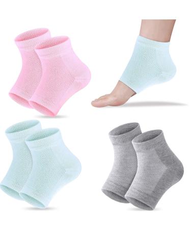 3 pairs of moisturizing socks gel heels socks soft ventilation gel heel socks Socks open toe socks for dry hard torn skin -moisturized daily care skin mixed colors