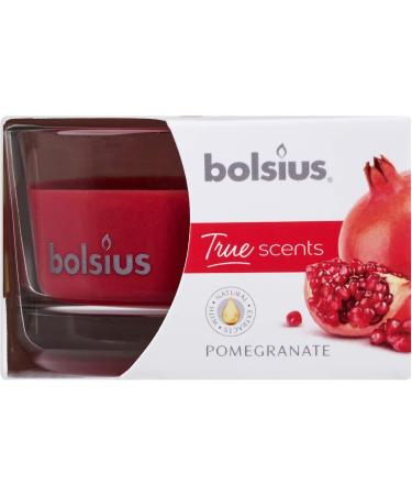 Bolsius Moods Scented Candle - Pomegranate Glass Red Small | Real Scents & Cotton Wick | International Shipping - Buy Online on SooperMarket.com