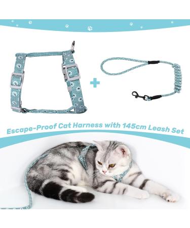 Buy Petom Flower Pattern Cat Dishes & Adjustable Leash - Perfect for Small & Medium Cats - Break-Proof Design - Light Green - Buy Online on SooperMarket.com