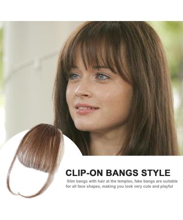 Lesunbak Clip in Bangs Real Hair French Bangs Clip on Fake Bangs Fringe Natural Color Fringe Hairpieces Stylish Neat Bangs Hair Extension for Girls Women brown - Buy Online on SooperMarket.com