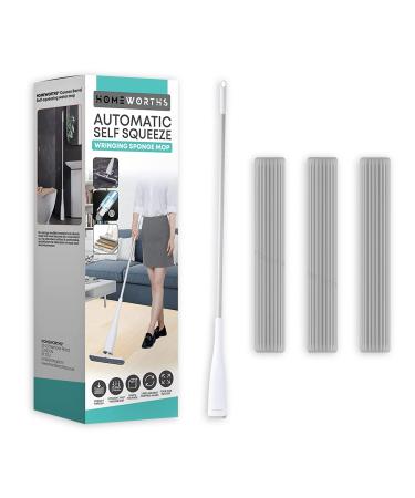 Sponge Mop for Floor Cleaning + 2 Replaceable Heads  Self Squeeze 180 Head  Fast Absorbing  for Hard Floors, Wood, Tile, Glass, and Marble  PVA Cleaning Mop by Homeworths