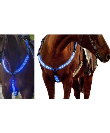 LED Horse Breastplate Collar-Best High Visibility for Horseback Riding-Adjustable-Sturdy and Comfortable Equestrian Safety Gear-for Night Horse Riding (Blue) - Buy Online on SooperMarket.com