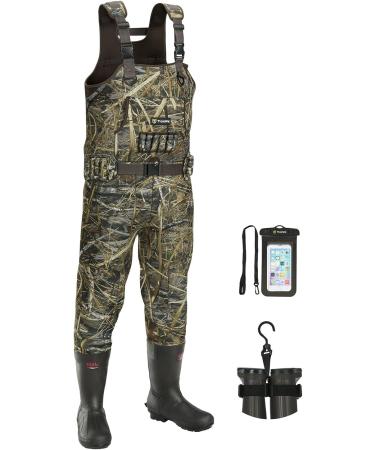 TIDEWE Hunting Waders with Boot Hanger & 600G Insulation, Waterproof Cleated Neoprene Bootfoot Fishing Chest Waders Next Camo Evo - 11