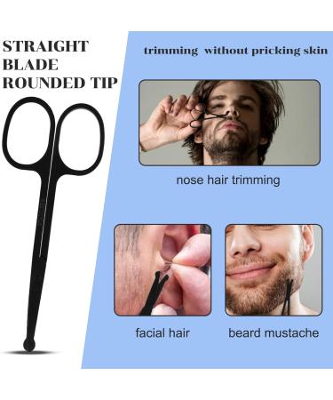 Facial Hair Grooming Scissors for Men & Women - Rounded & Curved Eyebrow Trimming Tool for Nose, Beard, Mustache, Eyelashes & Ear Hair - Buy Online on SooperMarket.com