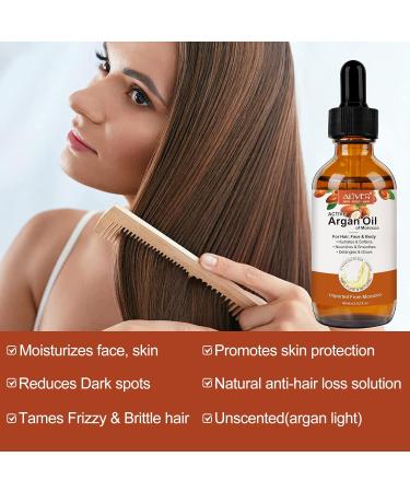 Organic Cold Pressed Argan Oil for Hair & Skin - 2 Pack (60 ml) - Pure Additive-Free with Pipette - Buy Online on SooperMarket.com