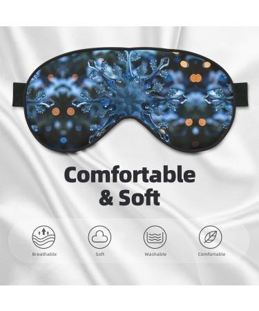 Blue Christmas Snowflake Print Double-Sided Eye Mask Soft and Light Blocking for Enhancing Sleep Quality - Buy Online on SooperMarket.com