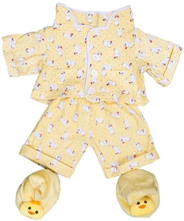 Yellow Chicken Pajamas with Slippers Teddy Bear Clothes Outfit Fits Most 8 -10 Build-A-Bear Vermont Teddy Bear and Make Your Own Stuffed Animals