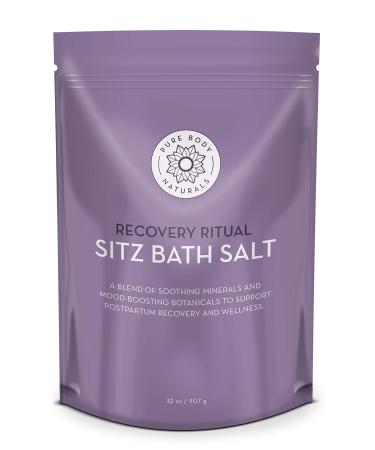 Sitz Bath Salt – Postpartum Care and Hemorrhoid Treatment – Natural Sitz Bath Soak with Epsom Salt Dead Sea Salt Essential Oil for Self Care and Hemmoroid Treatment 32 ounces by Pure Body Naturals
