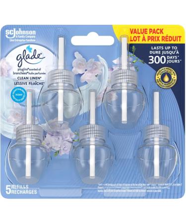 Glade PlugIns Air Freshener Refill Scented and Essential Oils for Bathroom and Home Fragrance Clean Linen 5 Count - Buy Online on SooperMarket.com