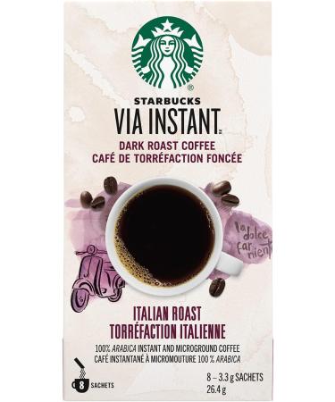Starbucks Via Instant Italian Roast Dark Roast Coffee 8 Count & Medium Roast Premium Instant Coffee 90 g - Buy Online on SooperMarket.com