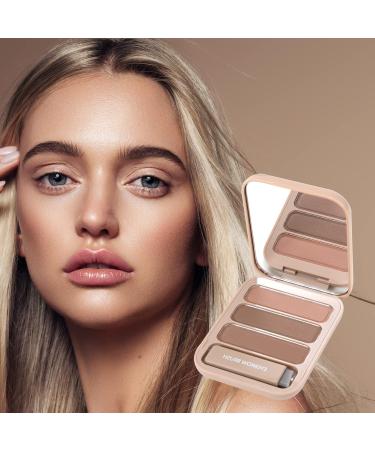BOOBEN Eyebrow Powder Kit - Waterproof Long-Lasting Eyebrow Palette with Brush in 3 Colors (Light Brown Coffee) | Professional Eye Makeup - Buy Online on SooperMarket.com