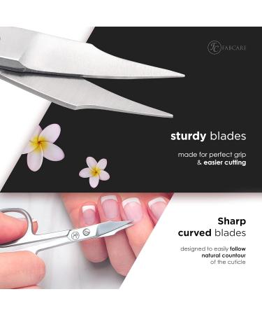 Fabcare Professional Nail Scissors with Case & Ebook | Extra Sharp Micro-Teeth Design for Finger & Toe Nails | Left-Hand Friendly - N-005 - Buy Online on SooperMarket.com