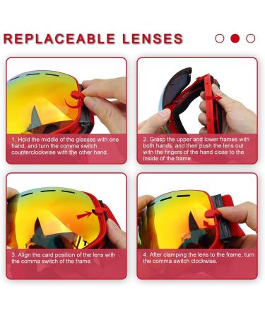 Shop Sposune OTG Ski Goggles - Anti-Fog Spherical Dual Lens UV400 Protection for Men & Youth Snowboard & Snowmobile Eyewear - Buy Online on SooperMarket.com